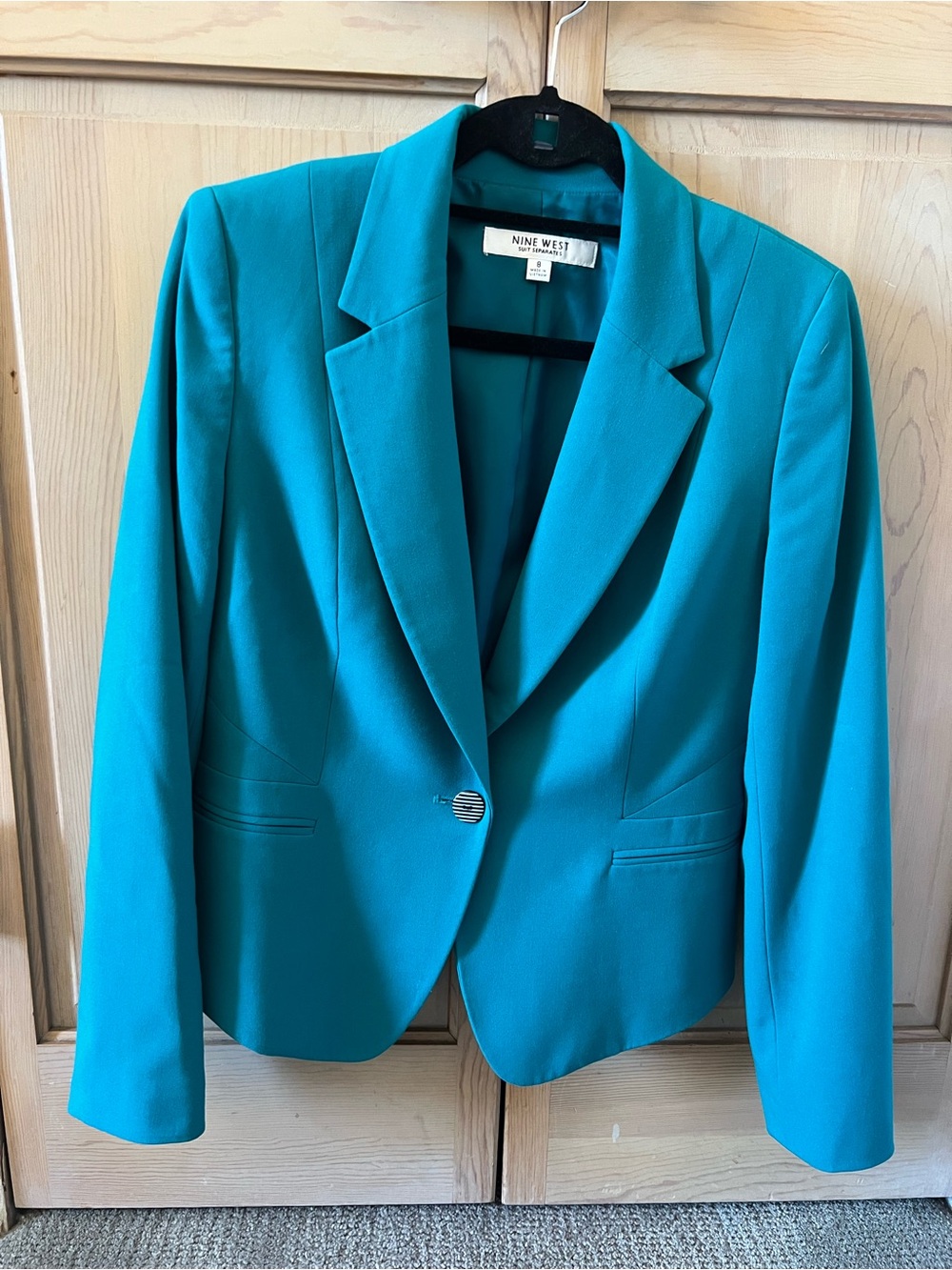Nine West Turquoise Single-Button Blazer size 8